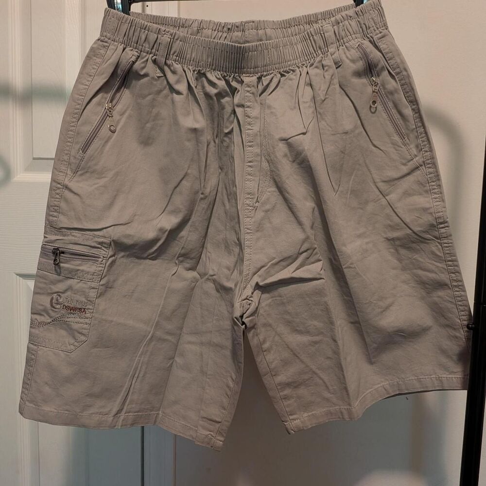 Men's Grey and Tan Shorts